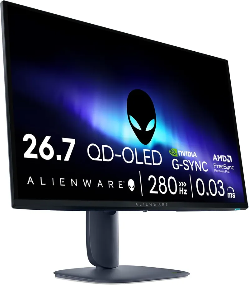 Monitor gaming Alienware AW2725D QD-OLED 27 pollici QHD 280Hz con tempo di risposta 0.03ms e DisplayHDR True Black 400 per gaming premium