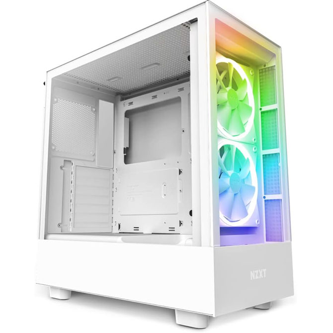 Case pc gaming NZXT H5 Elite bianco vista frontale