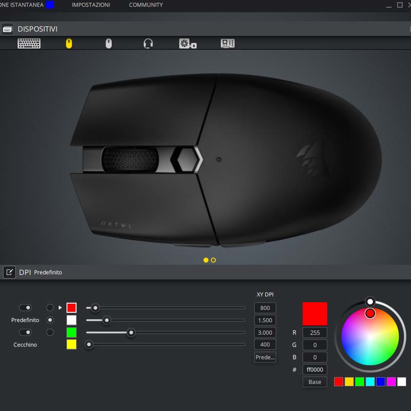 Gestione DPI mouse