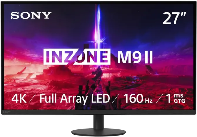 Monitor Sony INZONE M9 II da 27 pollici con risoluzione 4K UHD, frequenza di aggiornamento 160Hz e porte HDMI 2.1, ideale per gaming su PS5.

