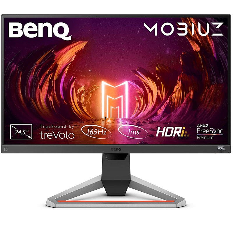 Benq mobiuz ex2510s monitor gaming economico 24,5 pollici, ips, 165 hz, 1ms, hdr, freesync premium, 144 hz compatible
