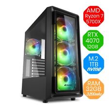 Gaming PC AMD Ryzen 7 5700X - RTX 4070 12GB - M.2 1TB - Ram 32GB - ARGB - Win11