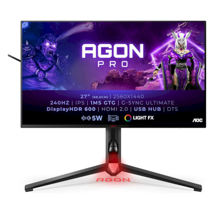 AOC Agon Pro AG274QG Monitor Gaming 2k 240 HzHDR600 G Sync Ultimate