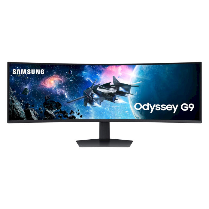 Immagine del monitor Odyssey OLED G9 S49CG954, versione 2024 della linea G9 con pannello VA. Offre un'esperienza di gioco immersiva e ottime prestazioni a un prezzo più contenuto rispetto ai modelli precedenti.