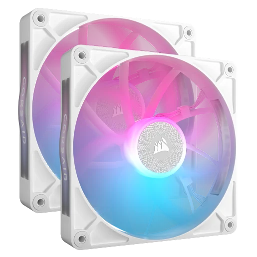 CORSAIR Starter Kit due ventole PWM da 140 mm iCUE LINK RX140 RGB - Bianco